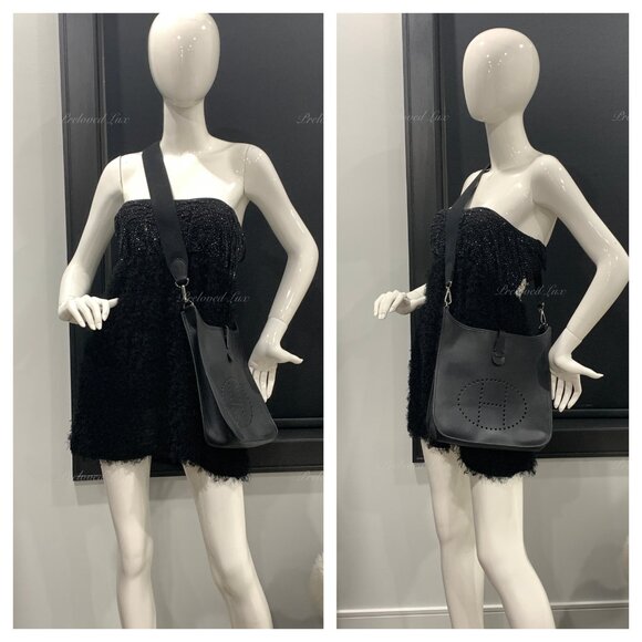 Authentic HERMES Black Epsom Evelyne I PM Crossbody Bag - Picture 14 of 15